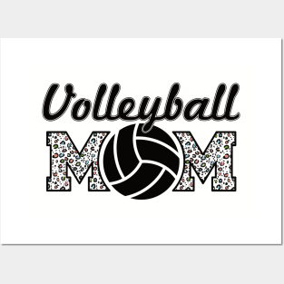 Volleyball Mom Leopard Lover Mother Posters and Art